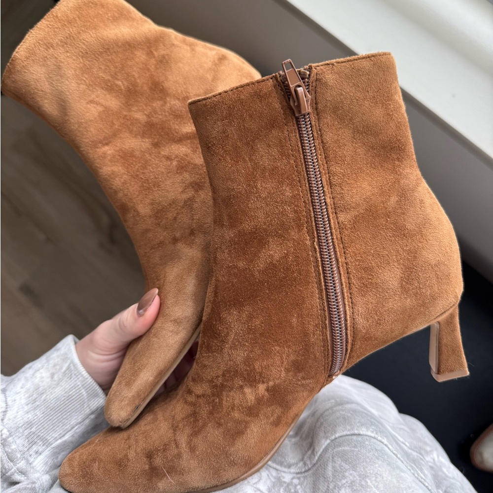 Steve Madden Camel Suede Ankle Booties
